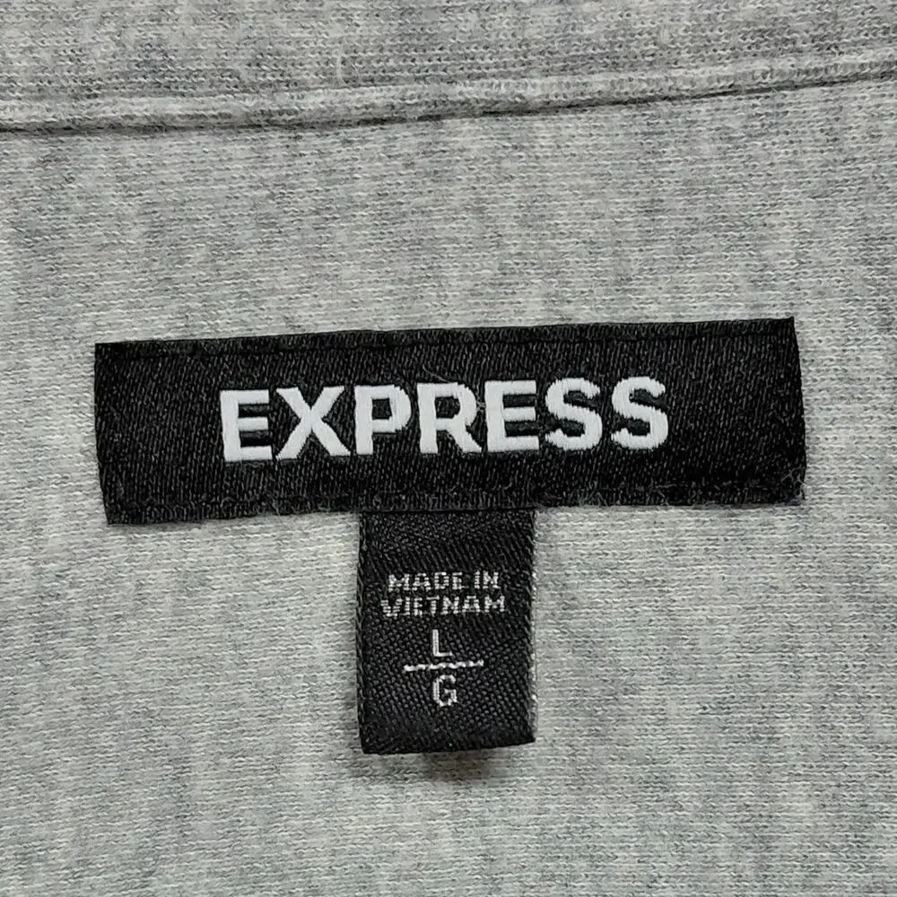XPRESS Cotton Blend Knit Long Sleeve Collared Button-Up Size L